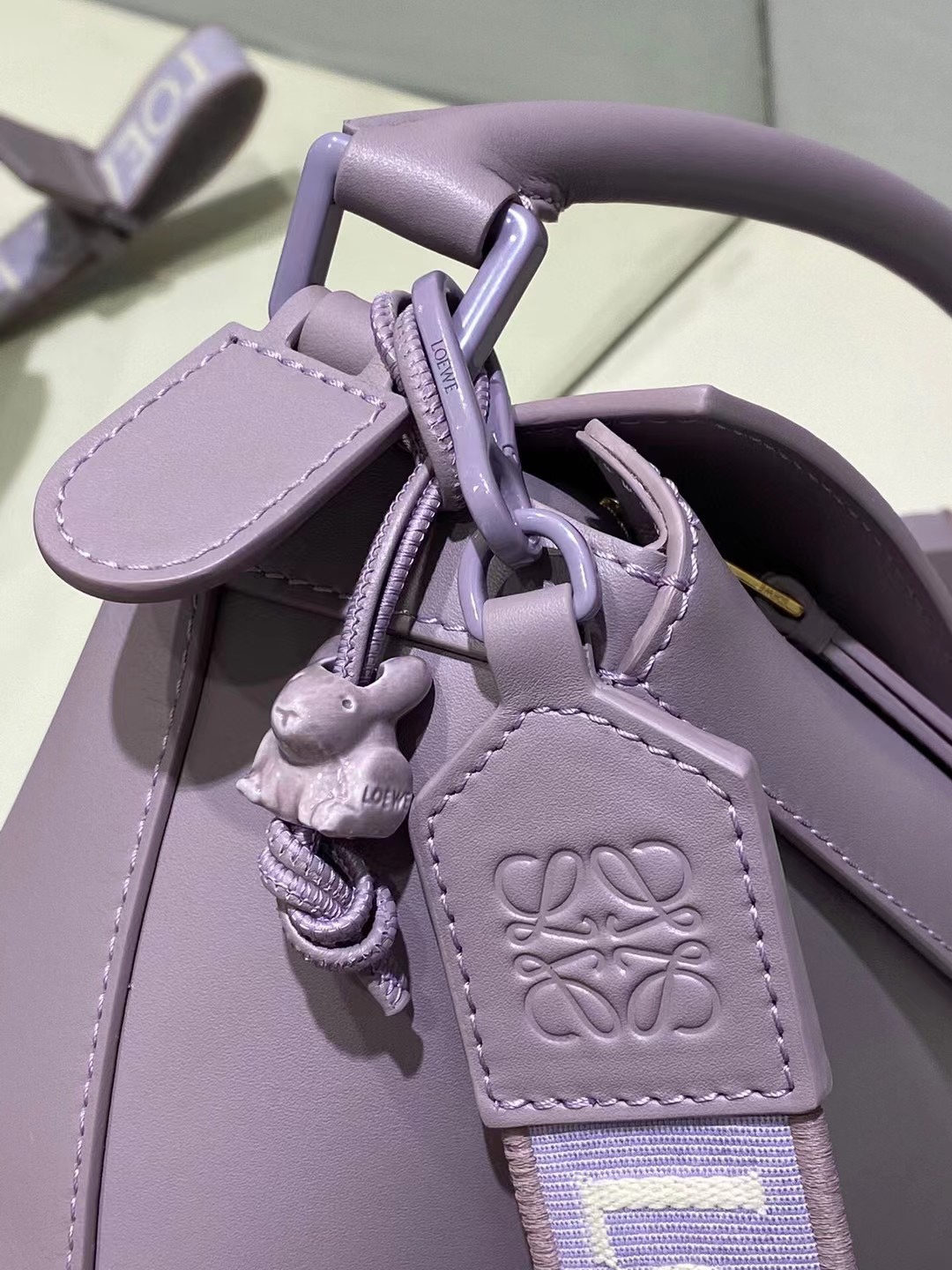 Loewe Small Puzzle Bag in Satin Calfskin Light Purple